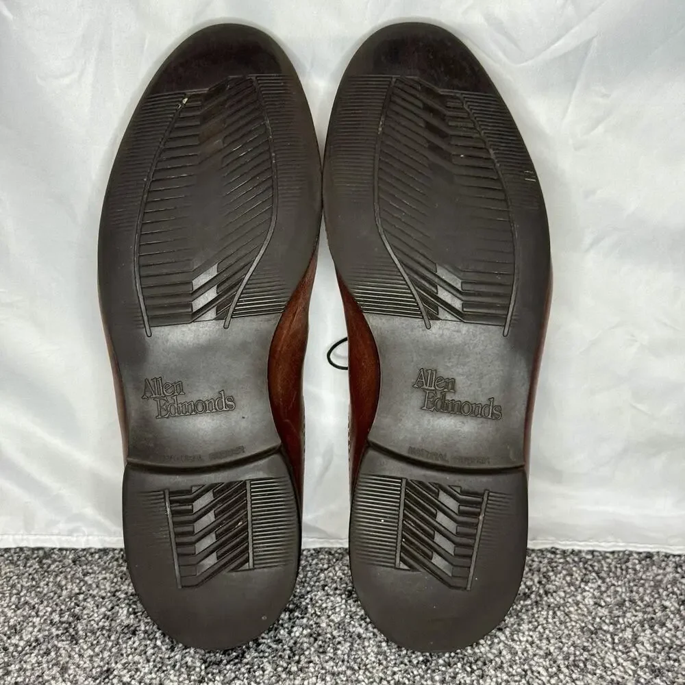 Allen Edmonds Stockbridge Brown Leather Blucher Dress Casual Shoes Mens 10.5